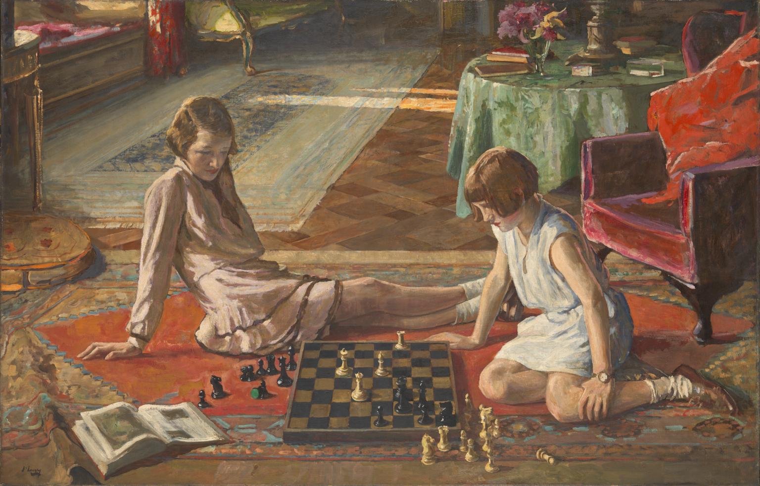 The Chess Players 1929 by Sir John Lavery 1856-1941